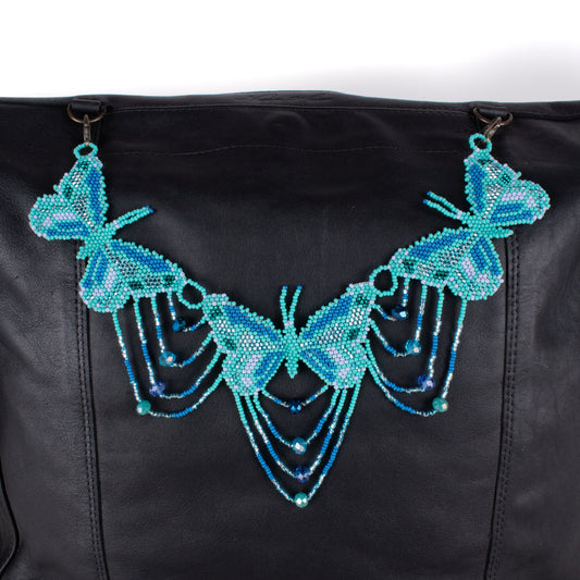 BEADED BUTTERFLY BAG NECKLACE - NO. 18269