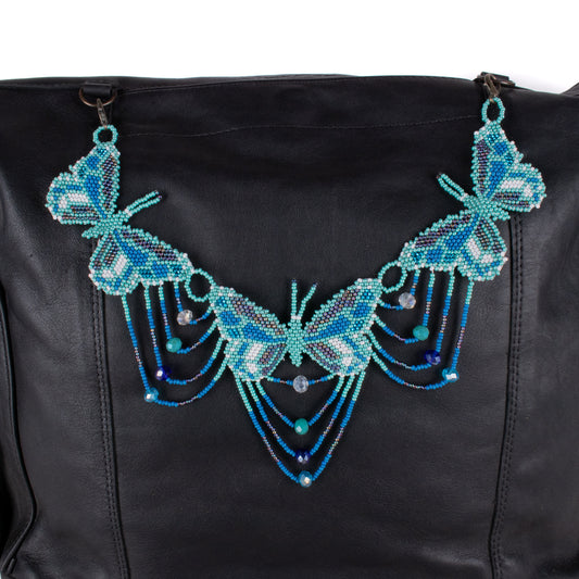 BEADED BUTTERFLY BAG NECKLACE - NO. 18270