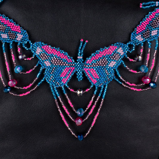 BEADED BUTTERFLY BAG NECKLACE - NO. 18273