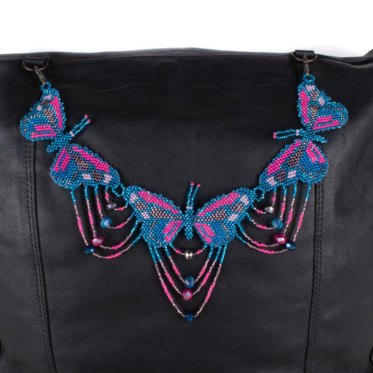BEADED BUTTERFLY BAG NECKLACE - NO. 18273
