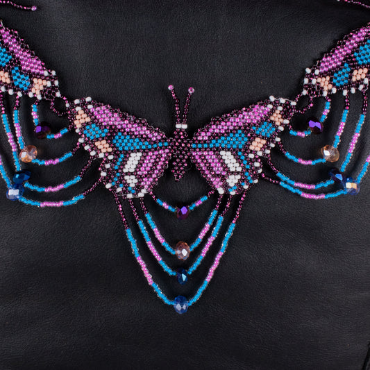 BEADED BUTTERFLY BAG NECKLACE - NO. 18274