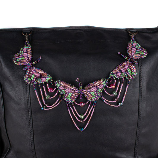BEADED BUTTERFLY BAG NECKLACE - NO. 18275