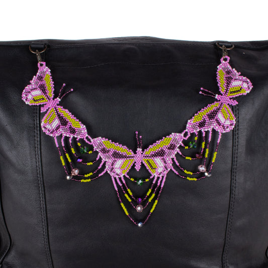 BEADED BUTTERFLY BAG NECKLACE - NO. 18276
