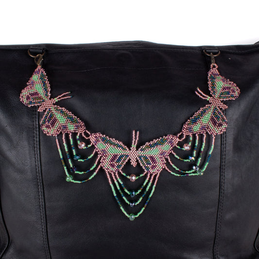 BEADED BUTTERFLY BAG NECKLACE - NO. 18277