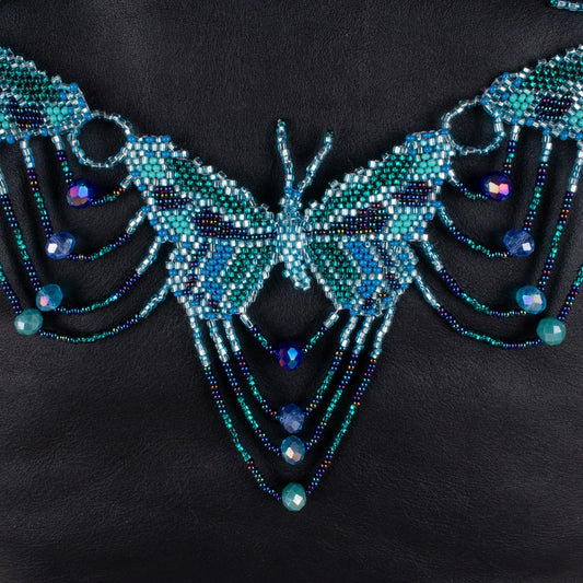 BEADED BUTTERFLY BAG NECKLACE - NO. 18278