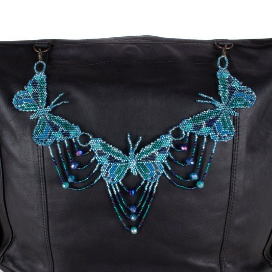 BEADED BUTTERFLY BAG NECKLACE - NO. 18278