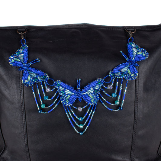 BEADED BUTTERFLY BAG NECKLACE - NO. 18279
