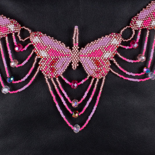 BEADED BUTTERFLY BAG NECKLACE - NO. 18280