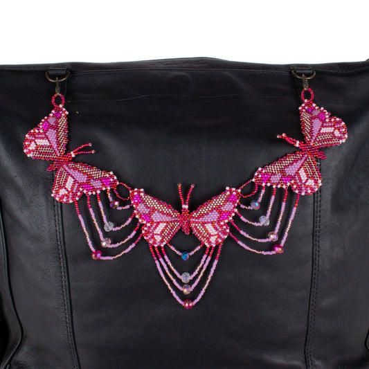 BEADED BUTTERFLY BAG NECKLACE - NO. 18281