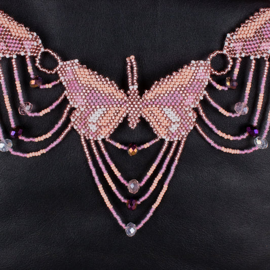 BEADED BUTTERFLY BAG NECKLACE - NO. 18282
