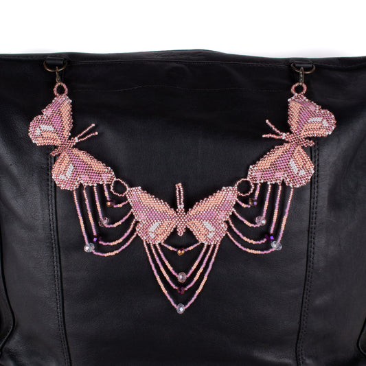 BEADED BUTTERFLY BAG NECKLACE - NO. 18282