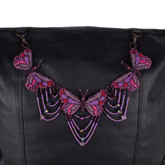 BEADED BUTTERFLY BAG NECKLACE - NO. 18284