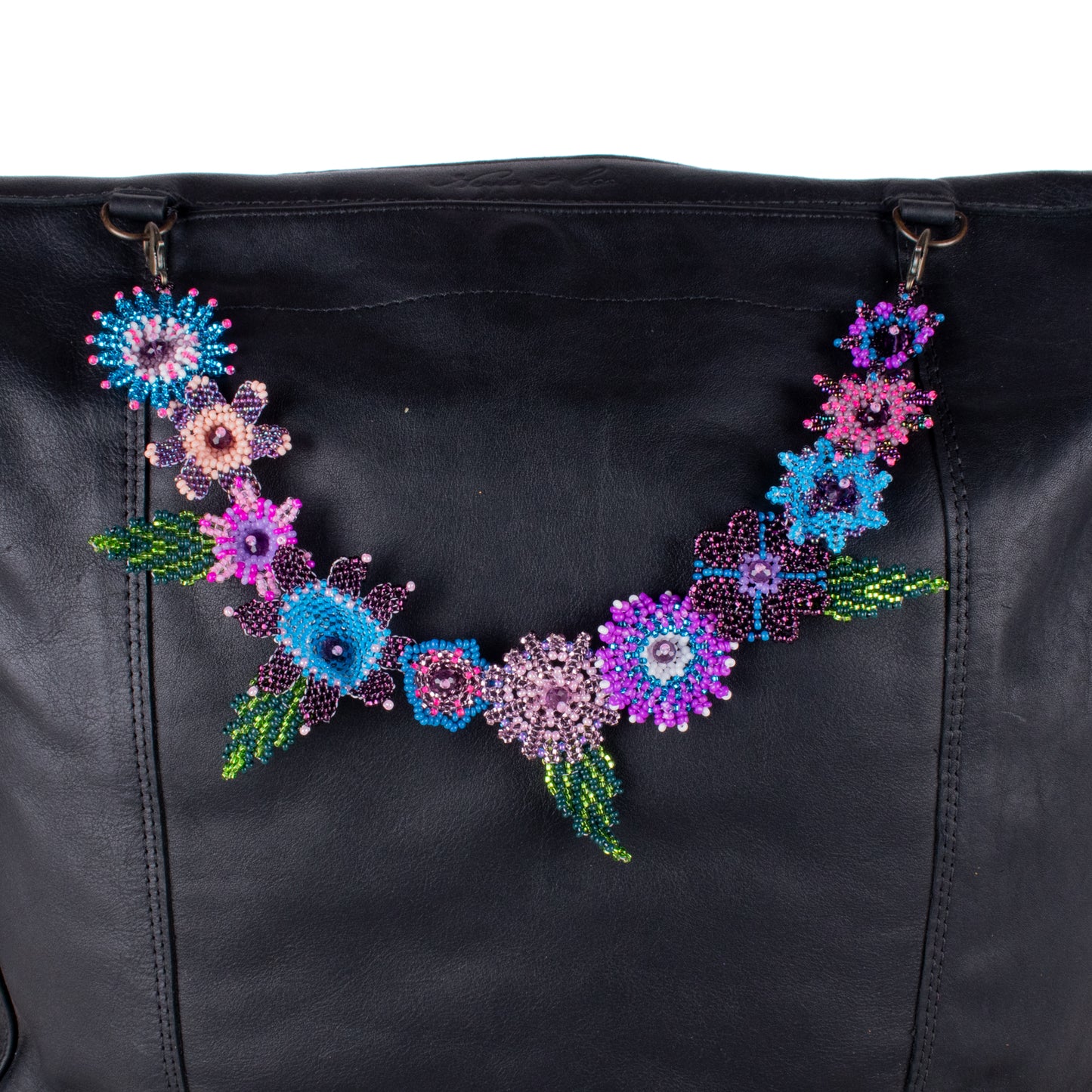 BEADED FLORAL BAG NECKLACE - NO. 18301