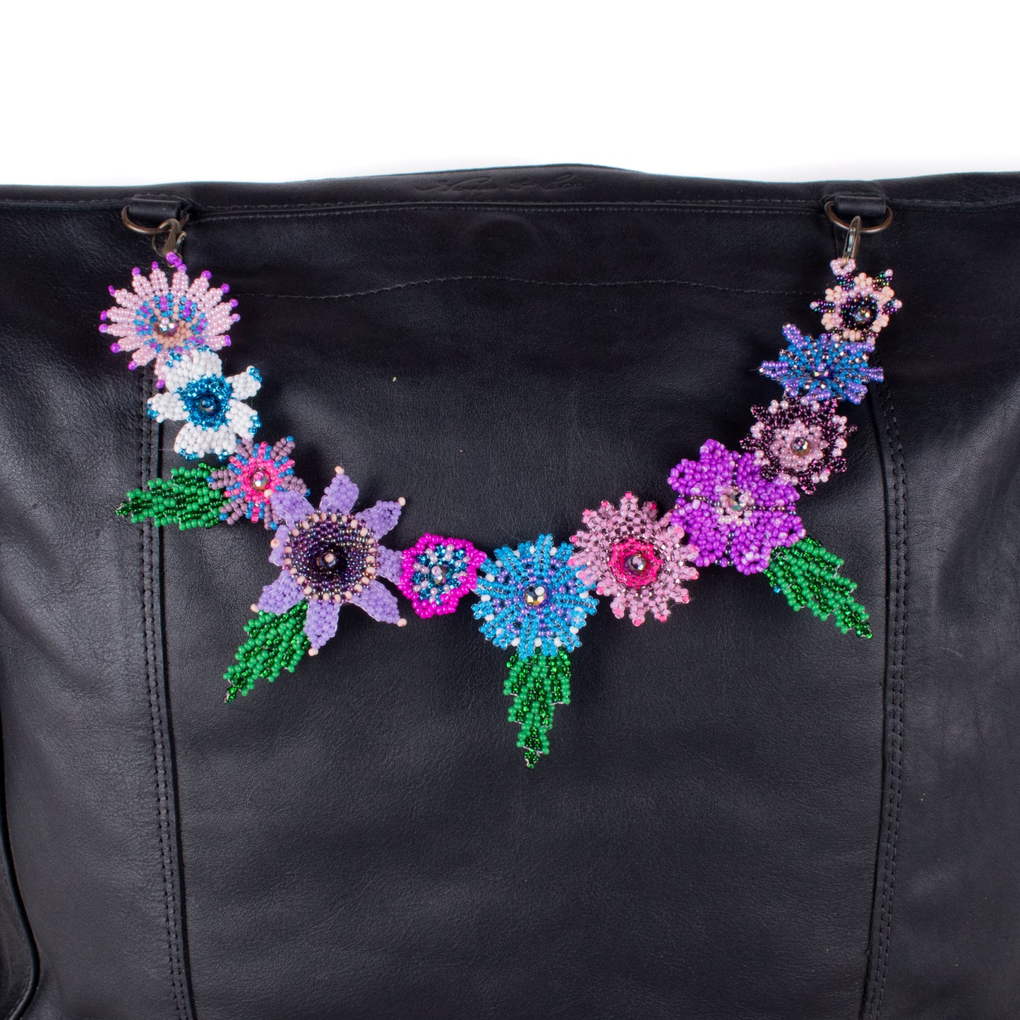 BEADED FLORAL BAG NECKLACE - NO. 18302