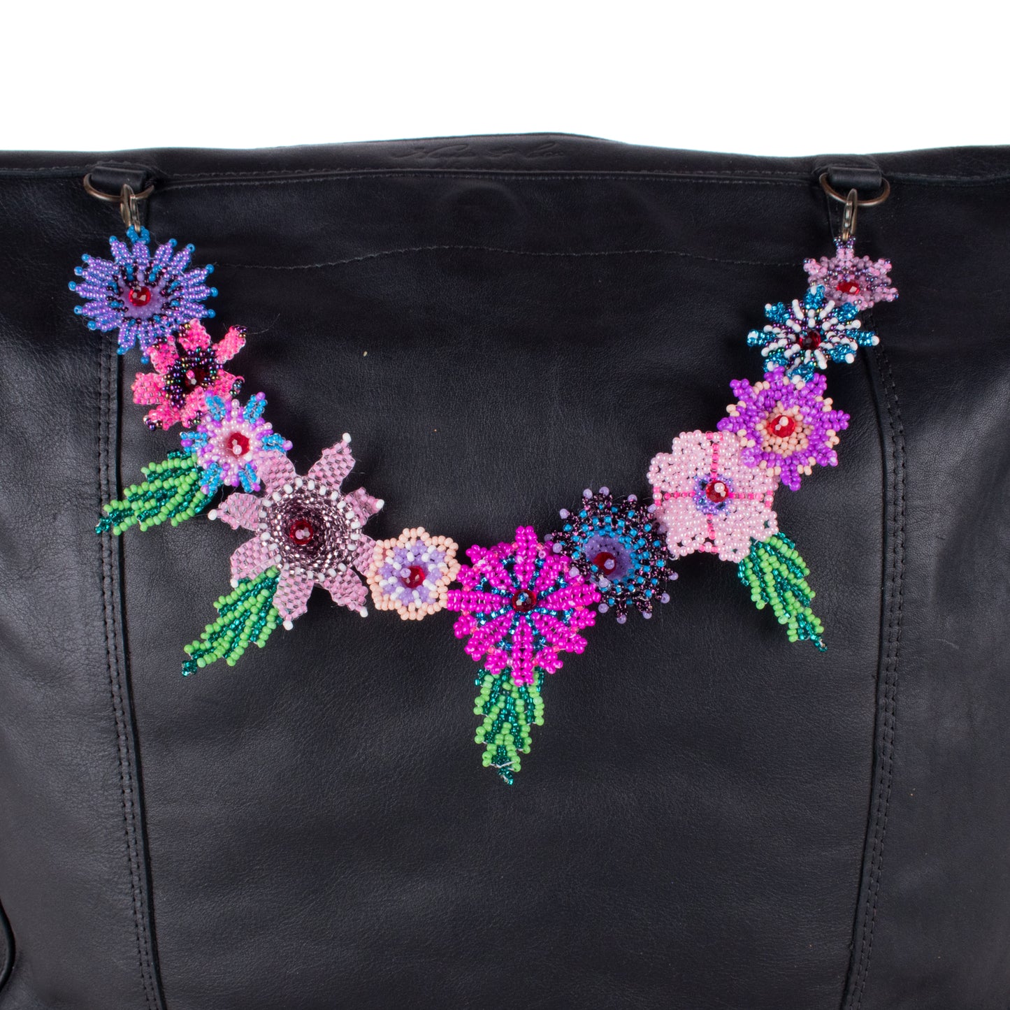BEADED FLORAL BAG NECKLACE - NO. 18303