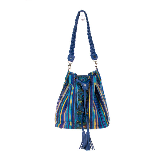 DRAWSTRING BUCKET BAG - CORTE - COBALT - NO. 18399