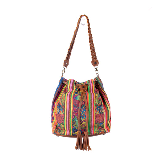 DRAWSTRING BUCKET BAG - CORTE - CAFE - NO. 18452