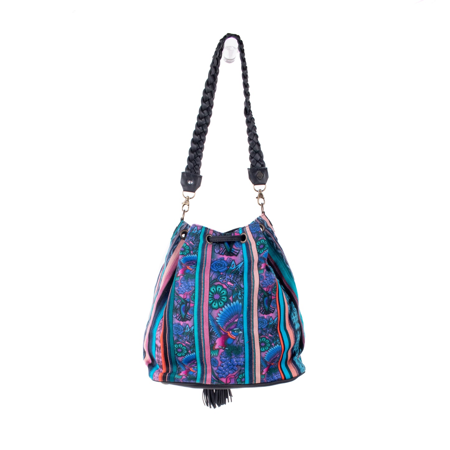 DRAWSTRING BUCKET BAG - CORTE - BLACK - NO. 18455