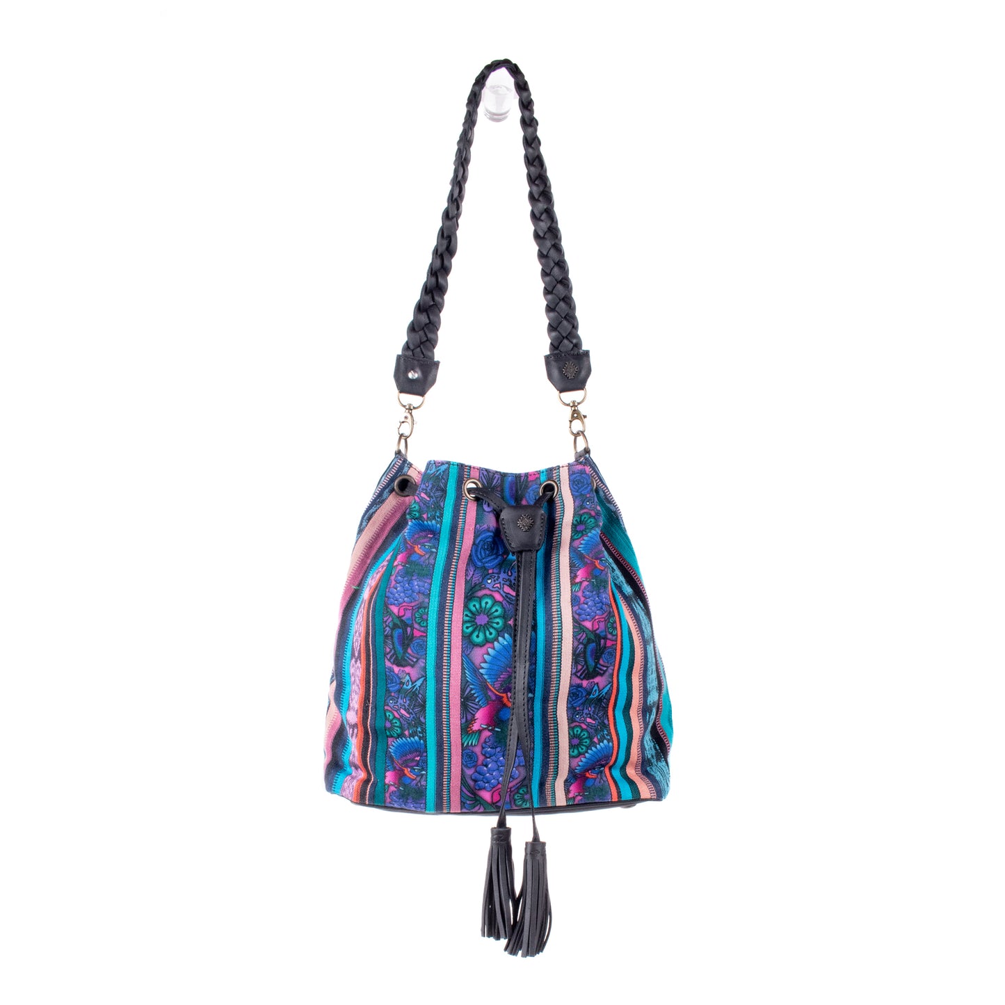 DRAWSTRING BUCKET BAG - CORTE - BLACK - NO. 18455