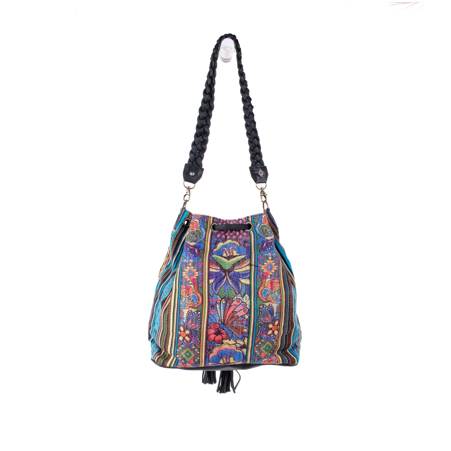 DRAWSTRING BUCKET BAG - CORTE - BLACK - NO. 18456