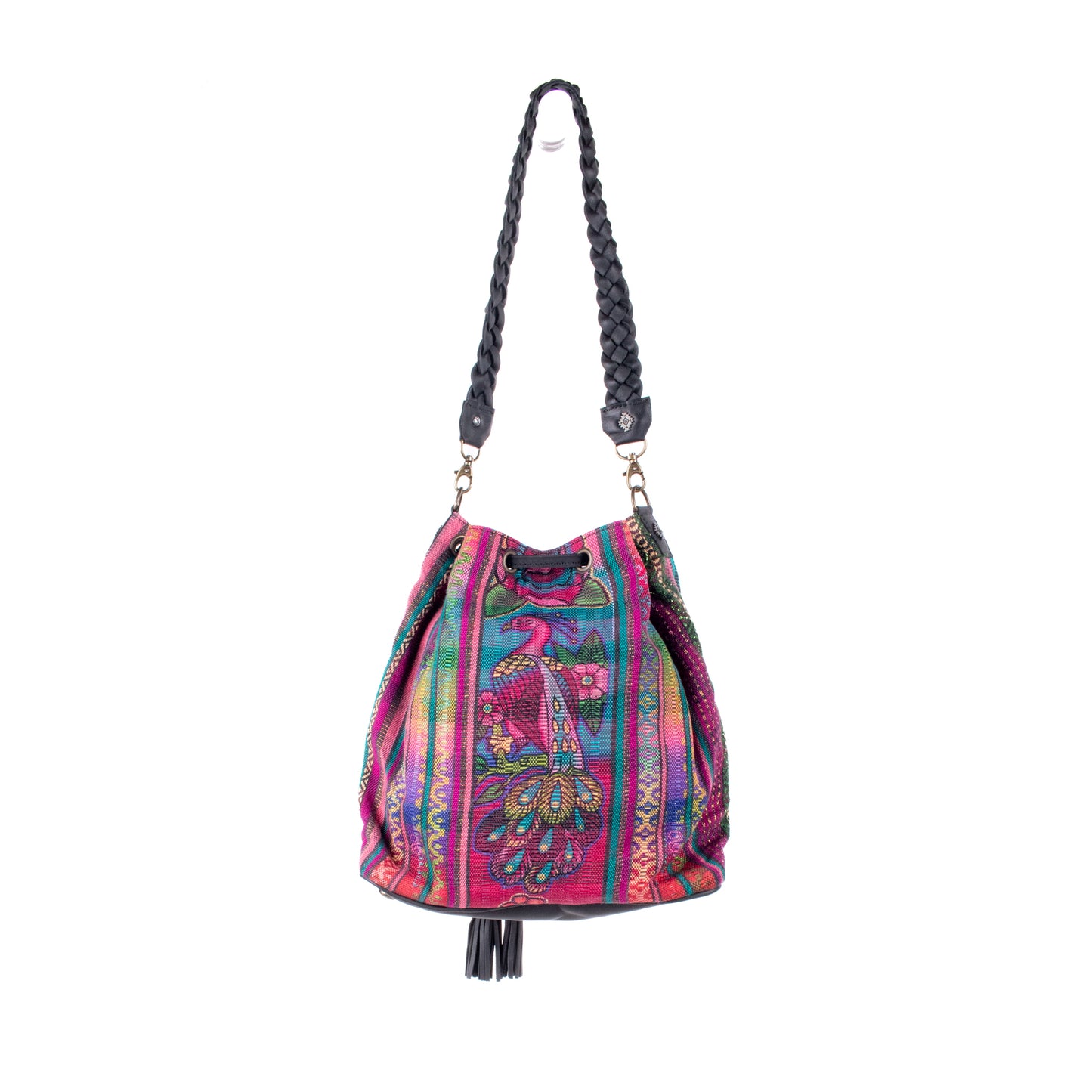 DRAWSTRING BUCKET BAG - CORTE - BLACK - NO. 18458