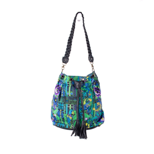 DRAWSTRING BUCKET BAG - CORTE - BLACK - NO. 18459