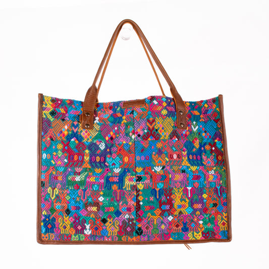 PERFECT TRAVEL TOTE - OOAK HUIPIL - CAFE - NO. 18695