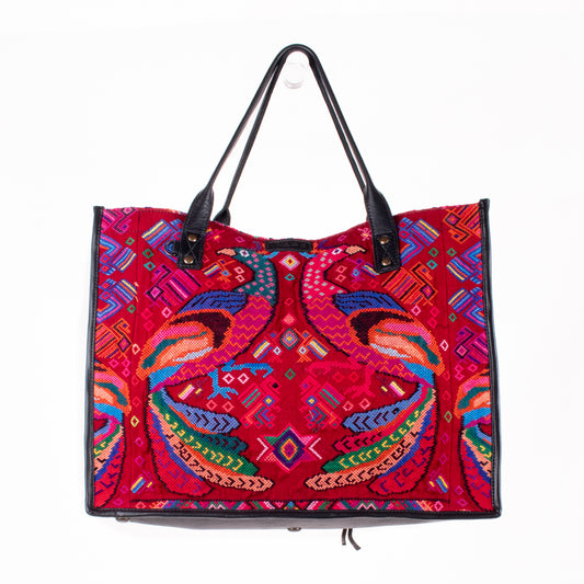 PERFECT TRAVEL TOTE - OOAK HUIPIL - BLACK - NO. 18699