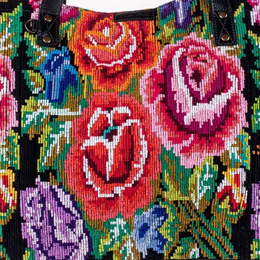 PERFECT TRAVEL TOTE - OOAK HUIPIL - BLACK - NO. 18700