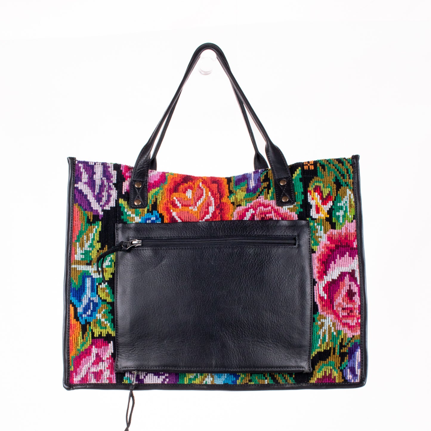 PERFECT TRAVEL TOTE - OOAK HUIPIL - BLACK - NO. 18700