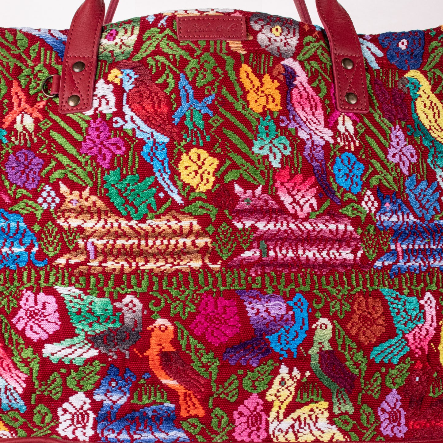 PERFECT TRAVEL TOTE - OOAK HUIPIL - CHILI PEPPER - NO. 18703