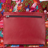 PERFECT TRAVEL TOTE - OOAK HUIPIL - CHILI PEPPER - NO. 18703