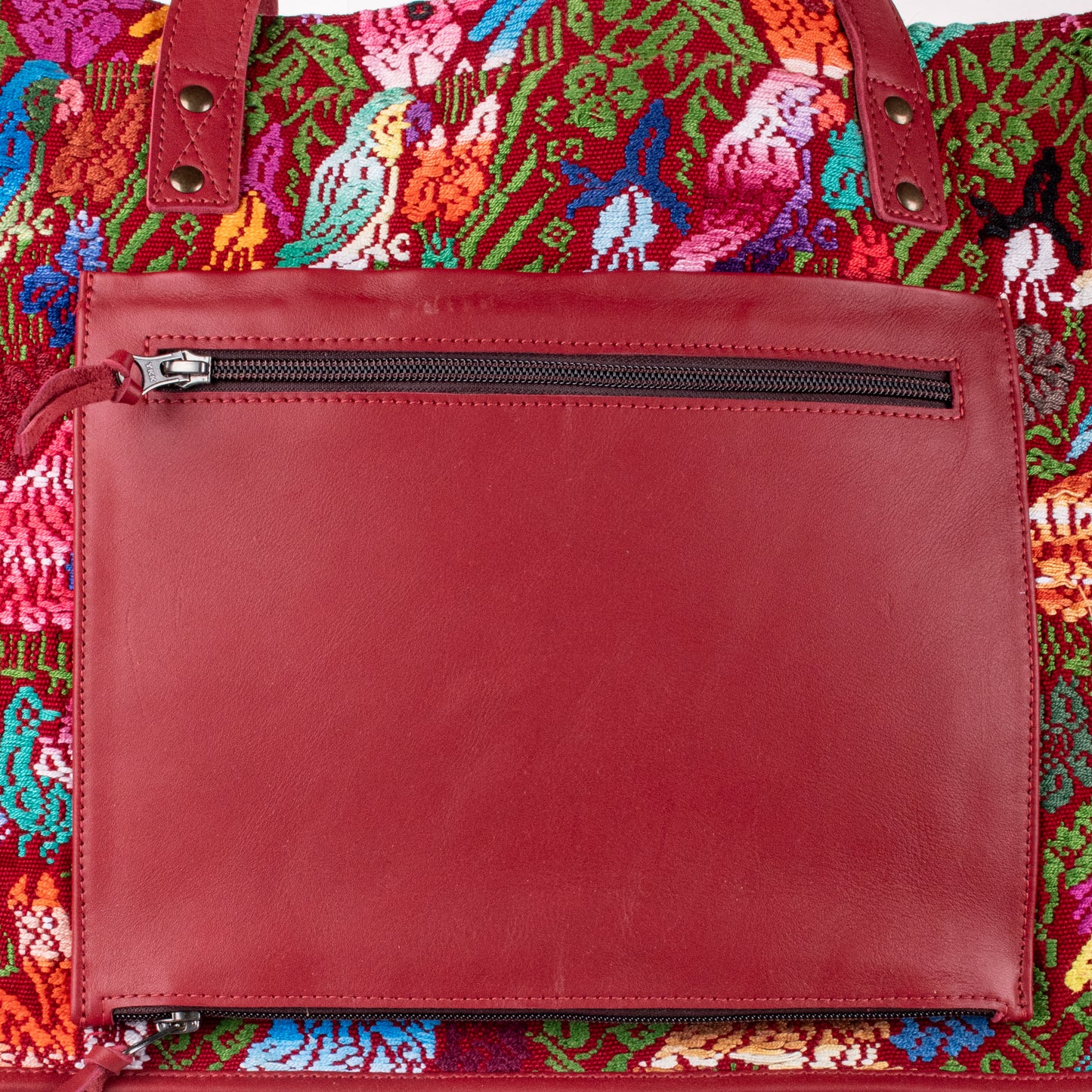 PERFECT TRAVEL TOTE - OOAK HUIPIL - CHILI PEPPER - NO. 18703