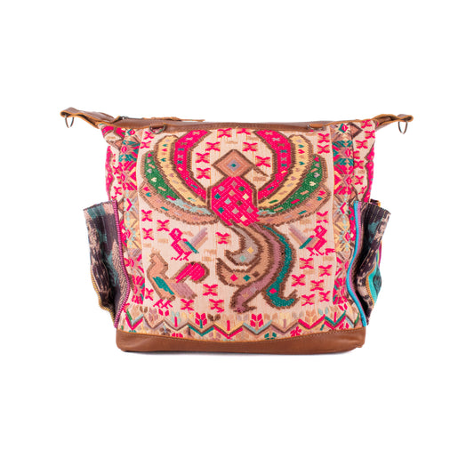 BEATRIZ MCDB + DIAMANTE STRAP - OOAK HUIPIL - CAFE - 18862