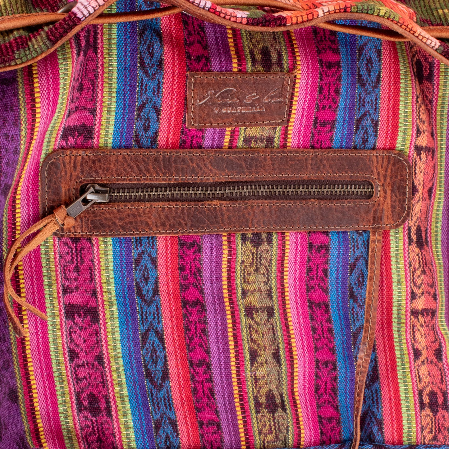DRAWSTRING BUCKET BAG - OOAK HUIPIL - HONEY - NO. 18942