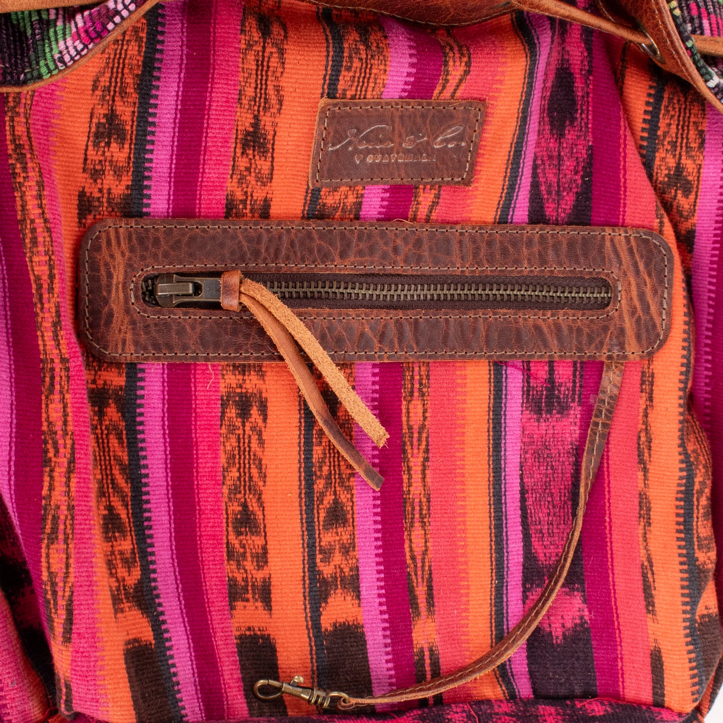 DRAWSTRING BUCKET BAG - OOAK HUIPIL - HONEY - NO. 18948