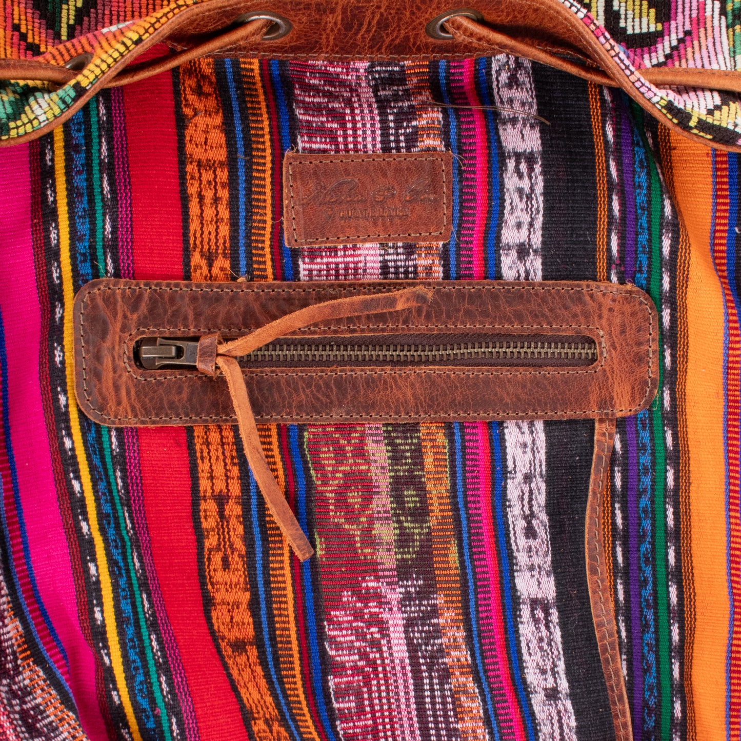 DRAWSTRING BUCKET BAG - OOAK HUIPIL - HONEY - NO. 18951