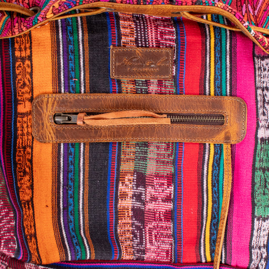 DRAWSTRING BUCKET BAG - OOAK HUIPIL - WRANGLER - NO. 19073