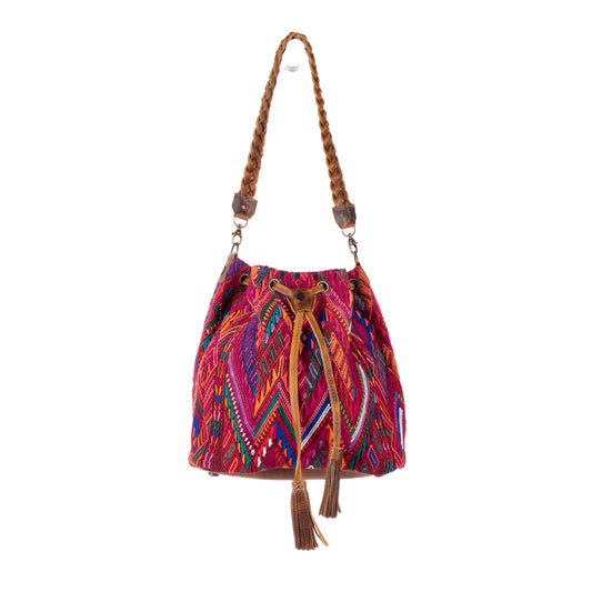 DRAWSTRING BUCKET BAG - OOAK HUIPIL - WRANGLER - NO. 19073