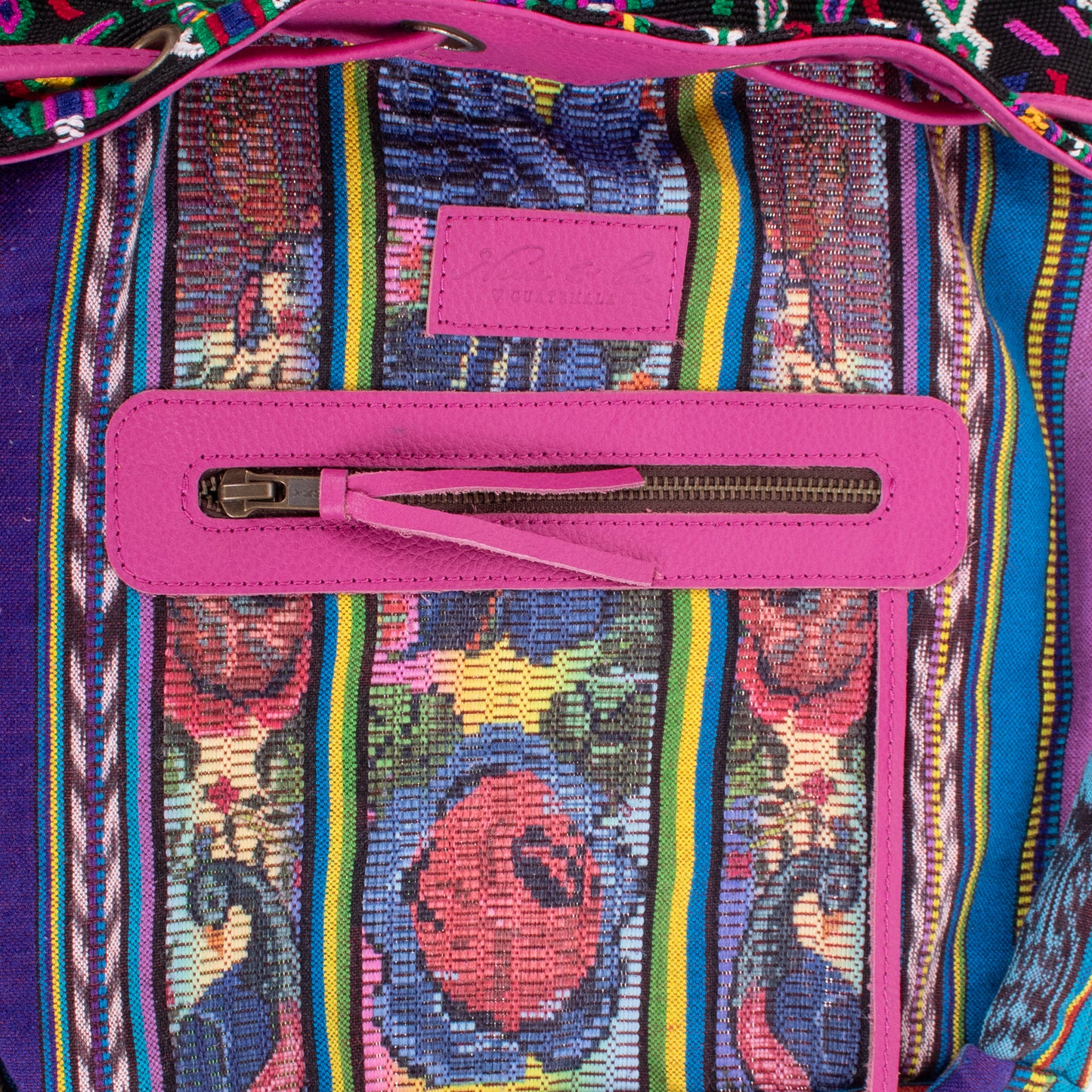 DRAWSTRING BUCKET BAG - OOAK HUIPIL - BABY RHINO - NO. 19074