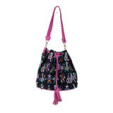 DRAWSTRING BUCKET BAG - OOAK HUIPIL - BABY RHINO - NO. 19074