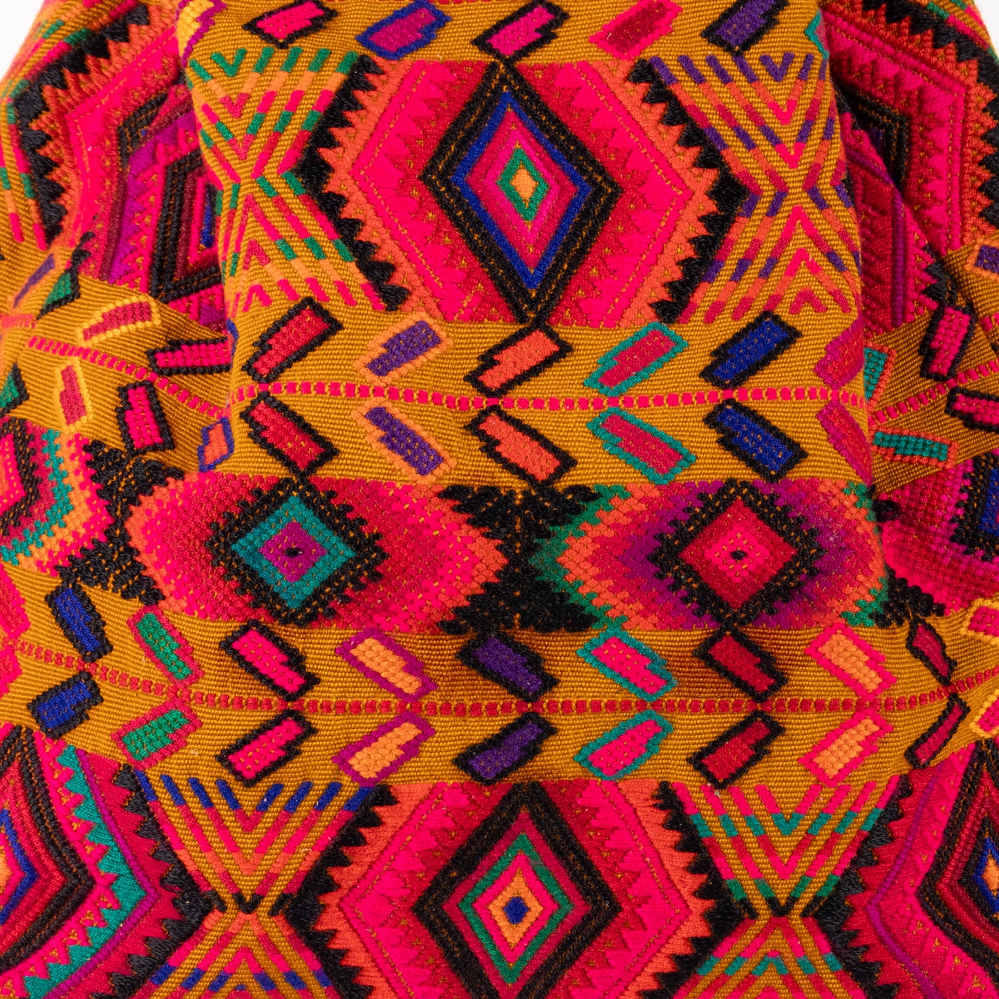 DRAWSTRING BUCKET BAG - OOAK HUIPIL - BLACK - NO. 19081