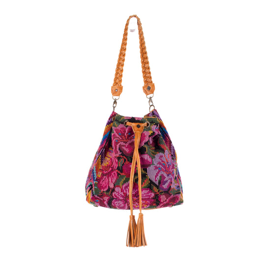 DRAWSTRING BUCKET BAG - OOAK HUIPIL - DUNA AMARILLA - NO. 19330