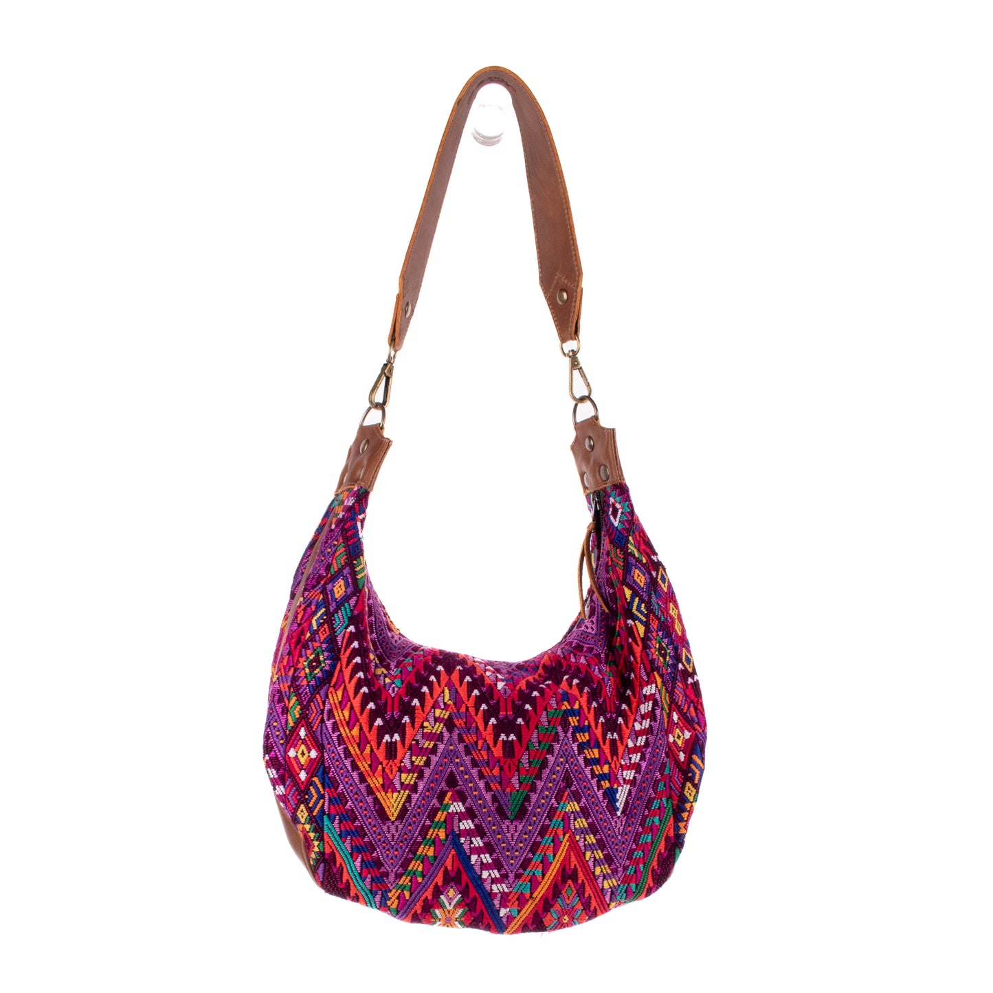 BOHO SADDLE BAG - OOAK HUIPIL - CAFE - NO. 19386