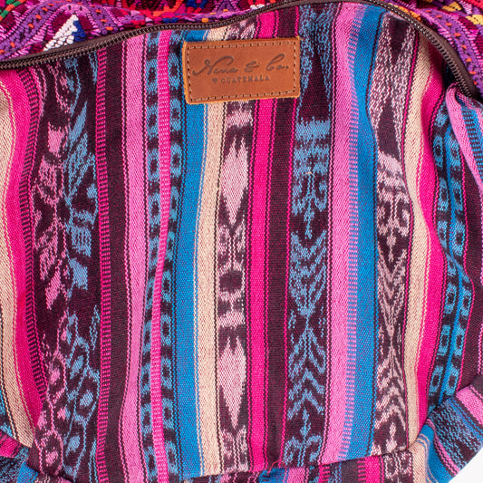 BOHO SADDLE BAG - OOAK HUIPIL - CAFE - NO. 19386