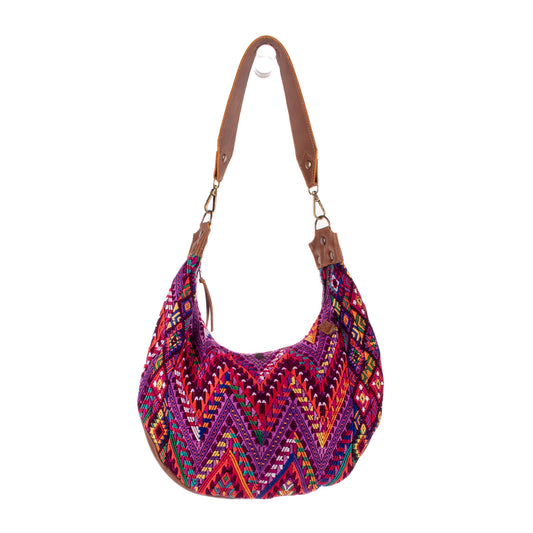 BOHO SADDLE BAG - OOAK HUIPIL - CAFE - NO. 19386