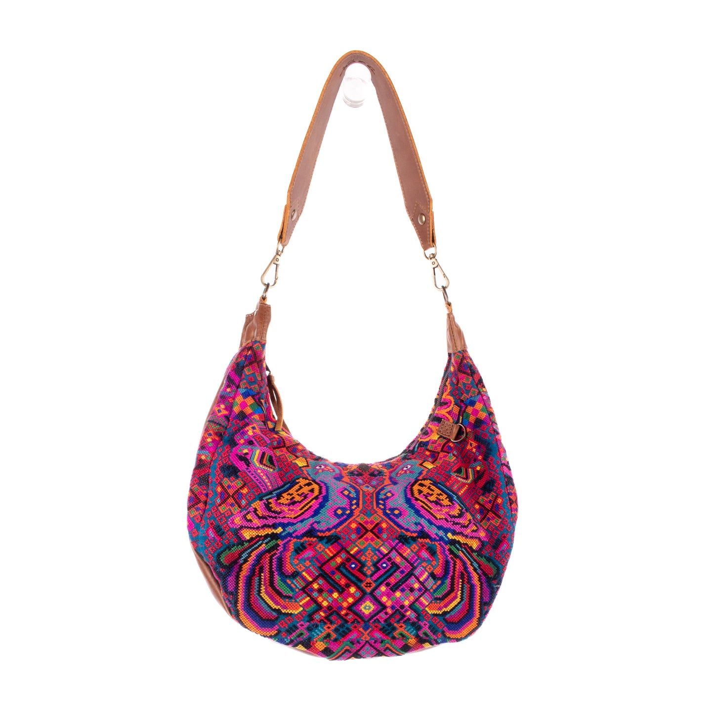 BOHO SADDLE BAG - OOAK HUIPIL - CAFE - NO. 19387