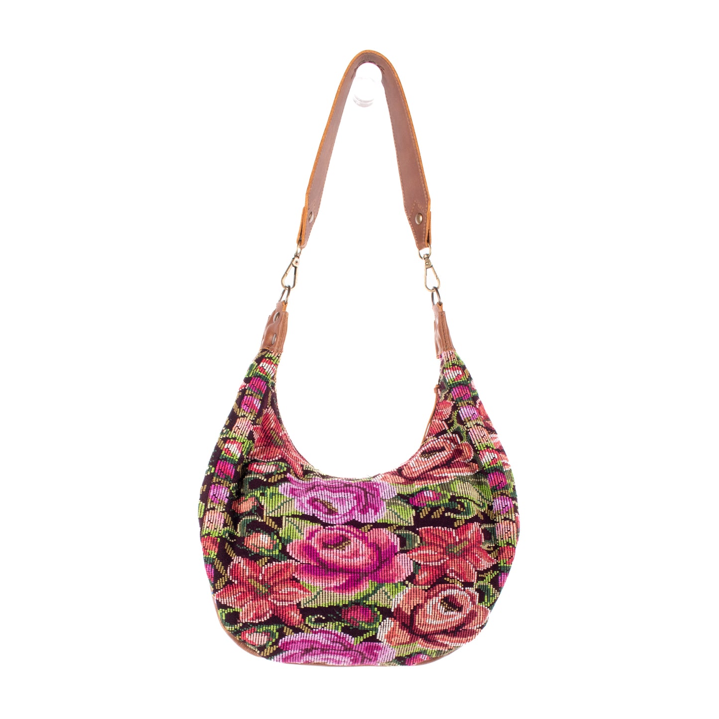 BOHO SADDLE BAG - OOAK HUIPIL - CAFE - NO. 19388