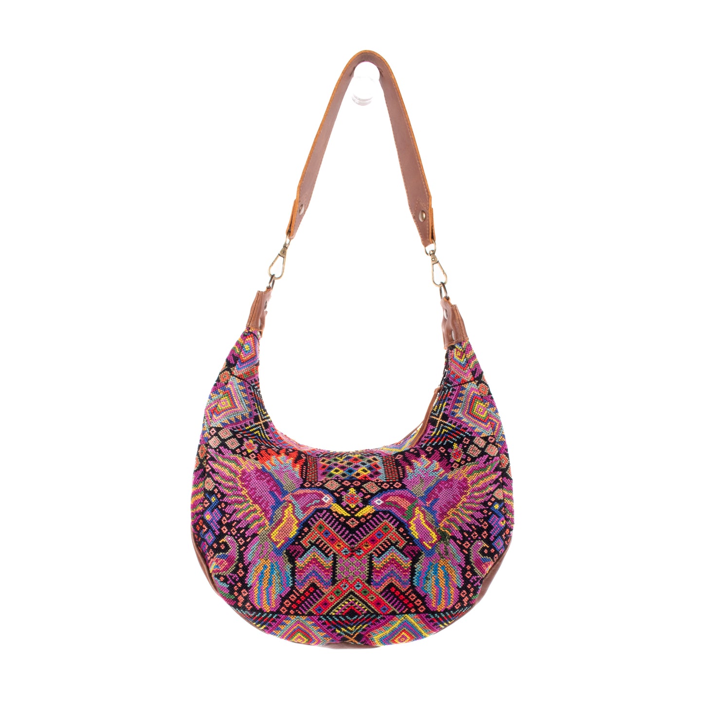 BOHO SADDLE BAG - OOAK HUIPIL - CAFE - NO. 19389