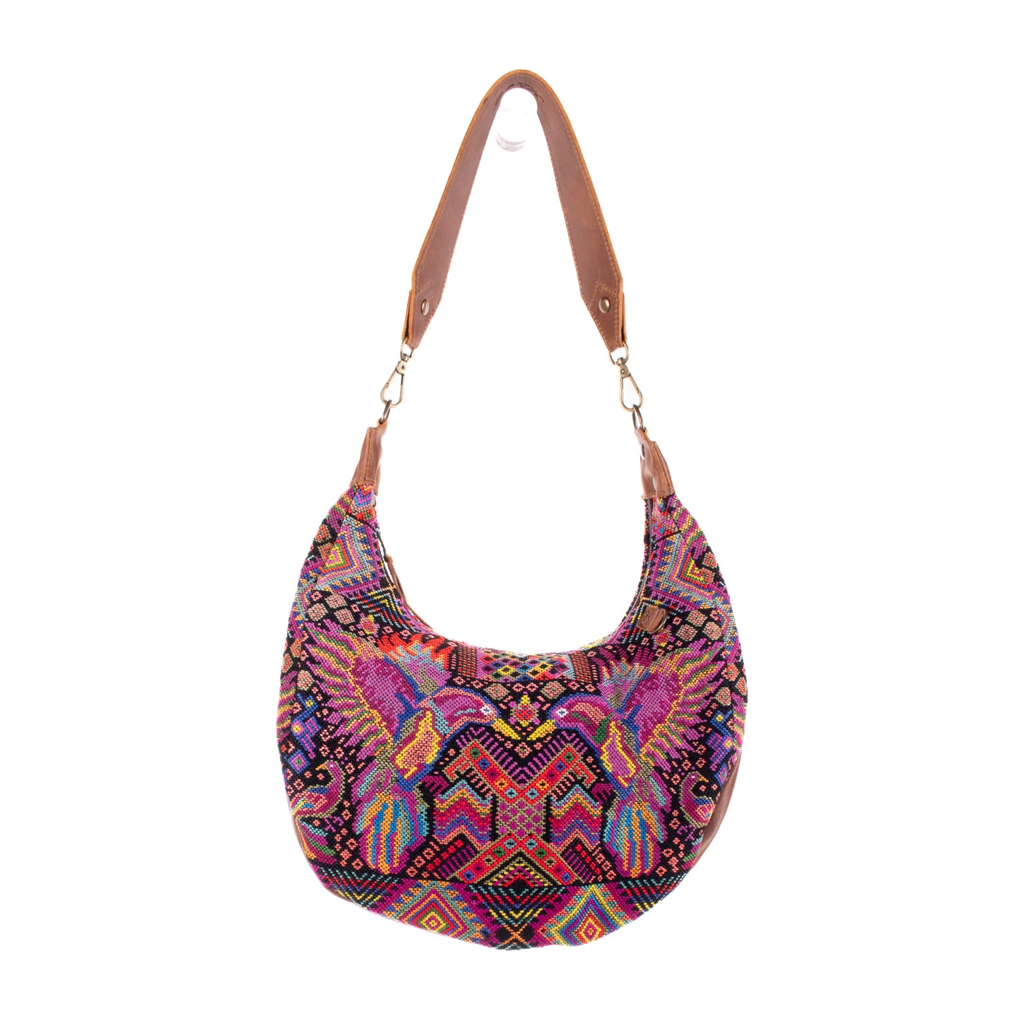 BOHO SADDLE BAG - OOAK HUIPIL - CAFE - NO. 19389